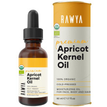 Apricot Oil, Organic, Rawya, Apricot Kernel Oil, Cold-Pressed, Non-GMO, Glass Bottle, 50 ml, Great for Skincare and Aromatherapy, Apricot Seed Oil,