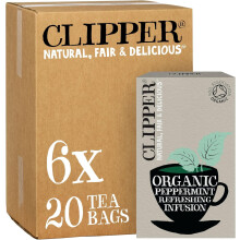 Organic Peppermint Tea Bags | 120 Infusion Mint Teabag Sachets (6x Boxes of 20) | Bulk Buy, Home & Catering | Caffeine-Free Herbal Tea Bags | Natural,