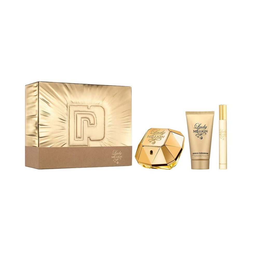 LADY MILLION SET 50ML EAU DE PARFUM SPRAY+75ML LOTION+10ML PARFUM SPRAY - 1 SET