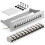 12 Port CAT7 Patch Panel Set Patch Panel Distribution Panel Modular 1 U 10 Inch Rack Mounting + 12x CAT 7 Keystone Module RJ45 LAN Network 10 Gbit/s 2