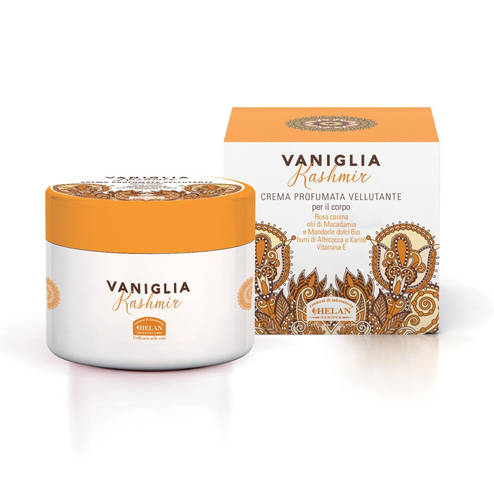 Helan Cream Vaniglia Kashmir - Scented Silkening Body With Vitamin E, Aloe Vera Butter, Macadamia & Sweet Almond Oil - Moisturising Body Lotion For Dry Skin