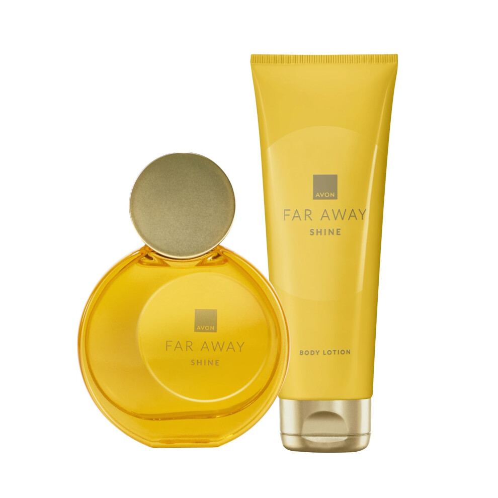 Far Away Shine Duo, Eau de Parfum 50ml & Body Lotion 125ml, Notes of Pink Pepper & Golden Musk, Cruelty Free
