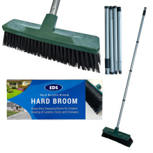 12'' Yard Broom Outdoor Heavy Duty Garden Brush with 120cm Long Stainless Steel Handle Hard Bristle Yard Brush for Cleaning Gardens Yards Decking