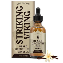 Striking Viking Beard Growth Oil with Biotin - Zageszczajacy i kondycjonujacy olejek do brody Growth - Naturalnie pochodny olejek do brody na porost