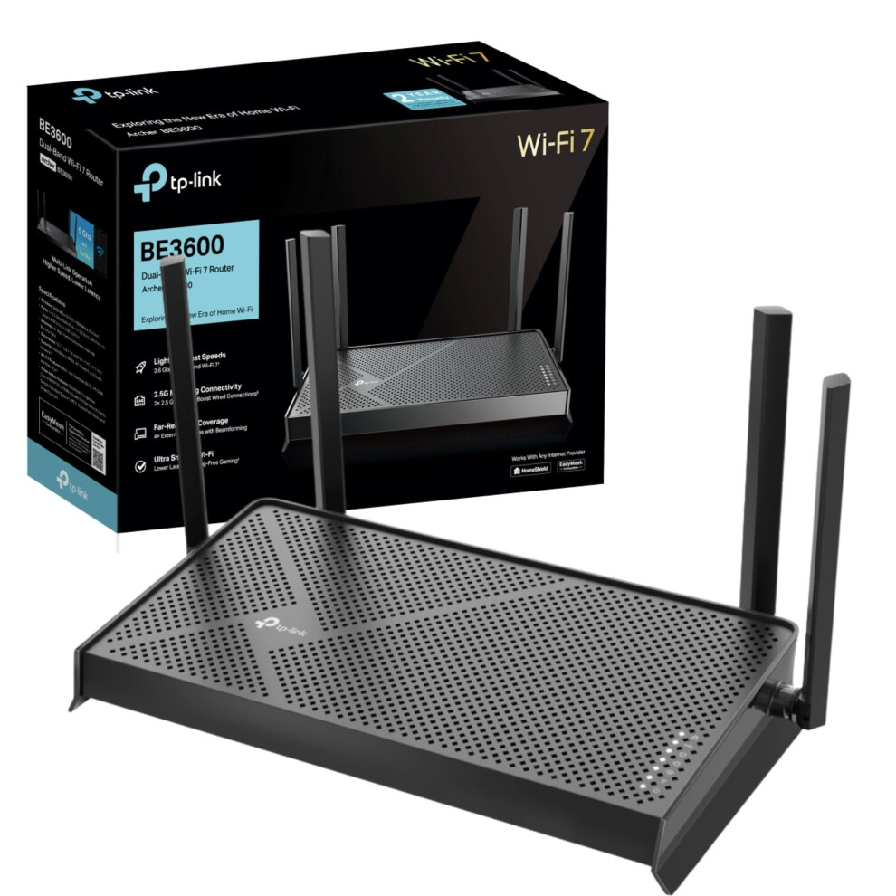 Tp-Link Archer Be3600 Router Wifi 7 Be3600mbps, Wifi Router, 2.5G Ports, Usb 3.0 Port, Maximized Coverage, Vpn Router, Internet Booster Routers, Wifi Booster,