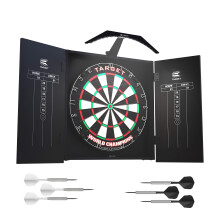 Darts Arc Dartboard Lighting System Home Cabinet Set - Includes World Champions Dartboard and 2 Sets of Darts ,Black