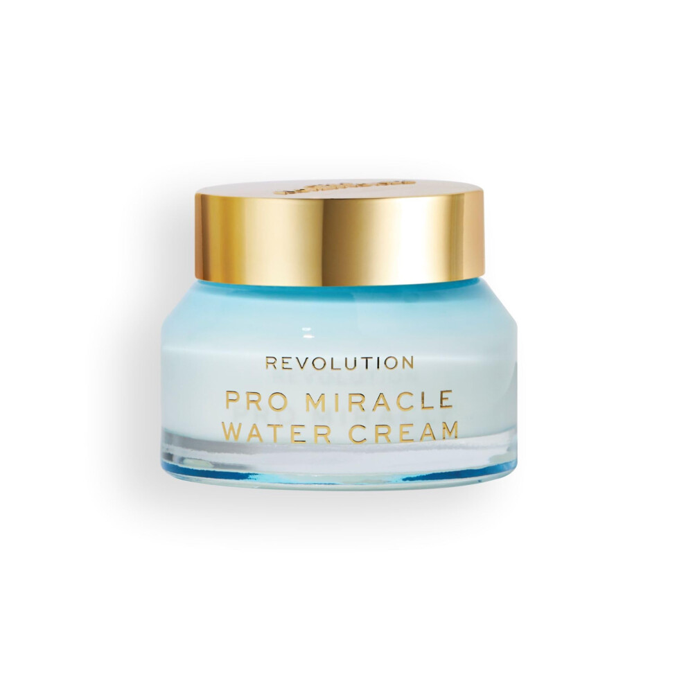 Revolution Pro, Miracle Water Cream, Dermatologist-Recommended Hydrating Moisturiser & Water Gel Cream with Hyaluronic Acid & Niacinamide, Vegan &
