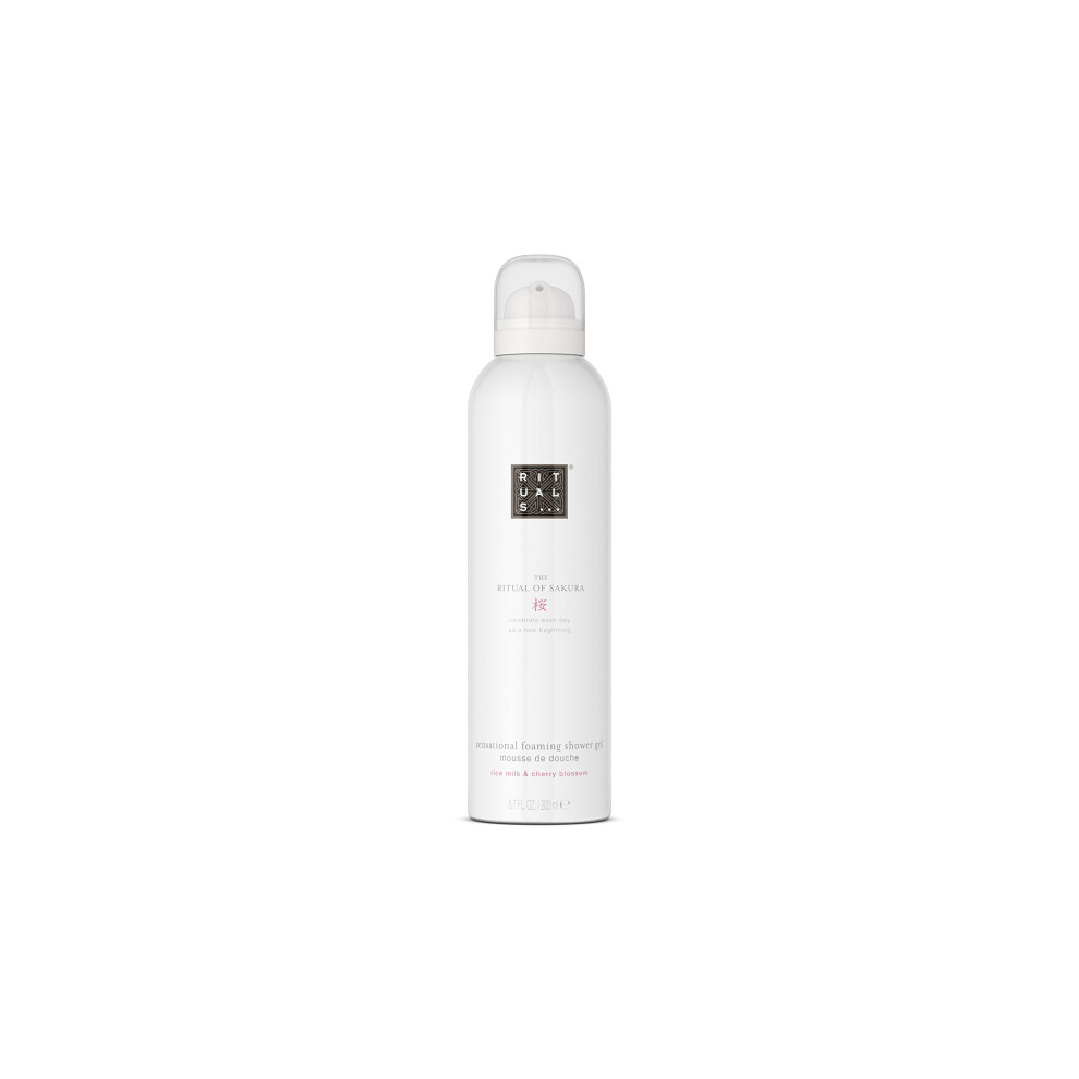 Foaming Shower Gel from The Ritual of Sakura, 200 ml - with Rice Milk & Cherry Blossom - Skin Nourishing & Renewing Properties