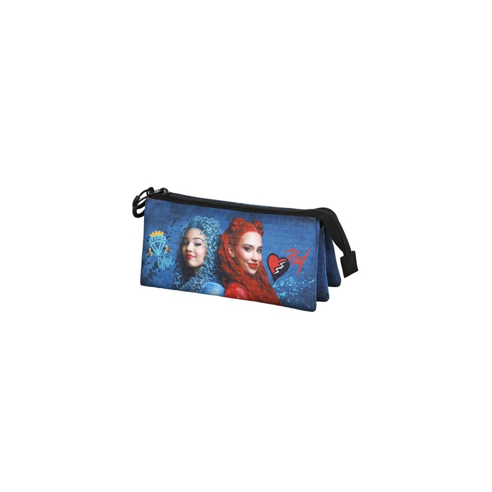Disney Descendants Wickedly-Triple Pencil Case, Multicolour, 23 X 11 Cm