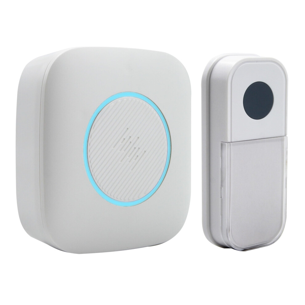 Wireless Portable Door Chime, 150M Operating Range, 30 Different Chimes, Led Colour Change Chime Alert, Easy Install 5017329368631