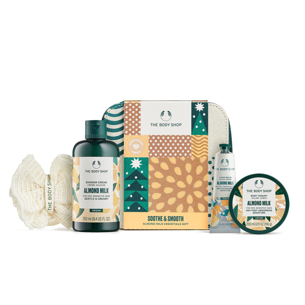 The Body Shop Almond Milk Essentials 5-Piece Gift Set For Body, Vegan, Moisturizing & Soothing