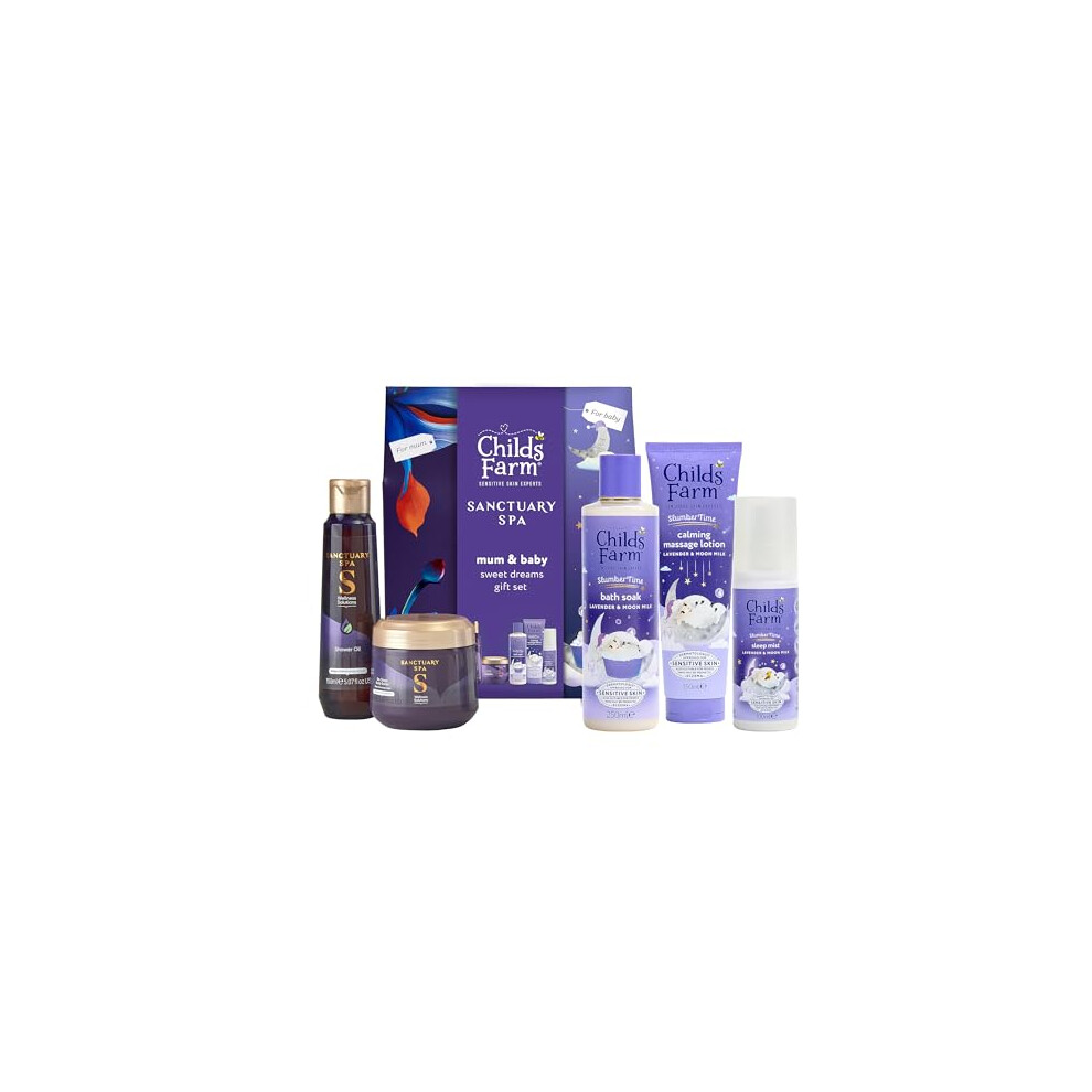 Mum and Baby Sweet Dreams Gift Set | 3-Step Sleep Routine for Baby, De-Stress Shower Oil & Body Butter for Mum | Vegan & Cruelty-Free | Ideal Gift for