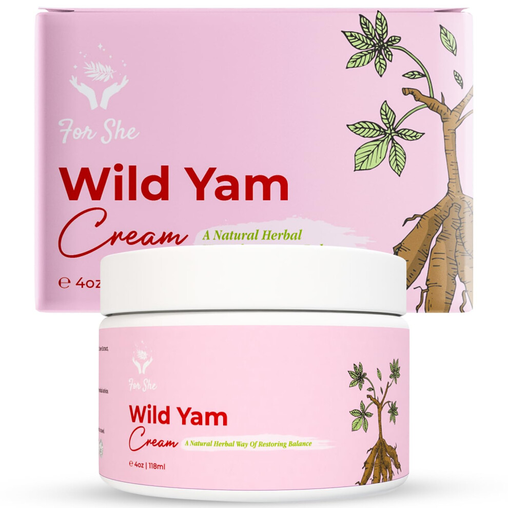 Qualis Wild Yam Cream - Natural Relief For Menopause Symptoms And Hormone Balance - Vegan, Enriched With Red Clover Extract, Coconut Oil & Vitamin A