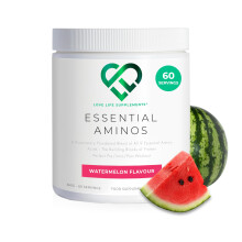 EAA Amino Acids Powder, All 9 Essential Amino Acids Including BCAA's, Watermelon Flavour, 360g - 60 Servings (5g of EAA's per Serving) - Love Life