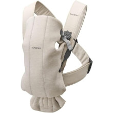 Portabebé Mini Jersey 3D Beige - BABYBJORN - Ergonómico - 0 meses - Nacimiento - 12 meses