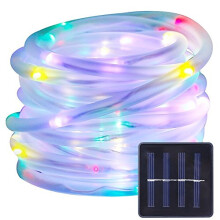 Solar Rope Lights 100 LEDs String Lights Starry Fairy Lights,33 ft/10meter Waterproof Outdoor Tube for Patio, Garden, Party(Multicolor)