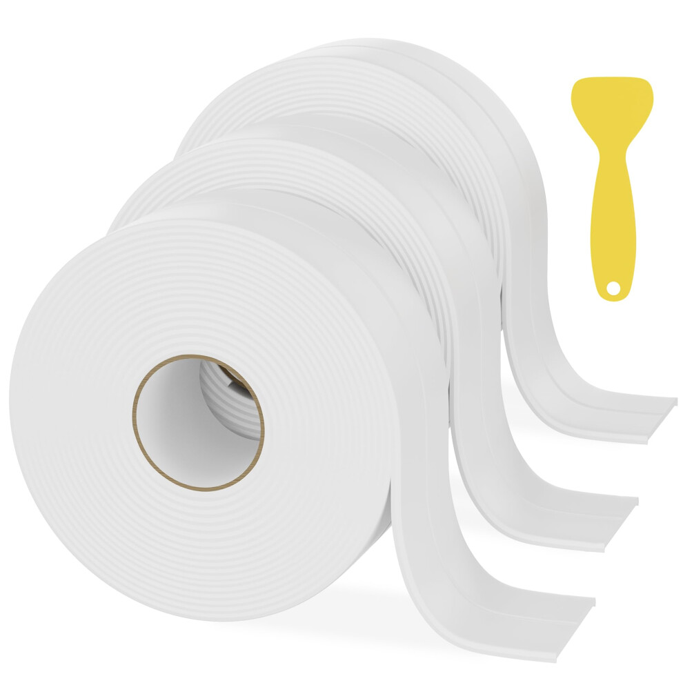 B&Q - 38mm X 3.2M White Self-Adhesive Bath Sealant StripWaterproof Sealing Tape Caulk Strip And Sink (White3) - Image 4