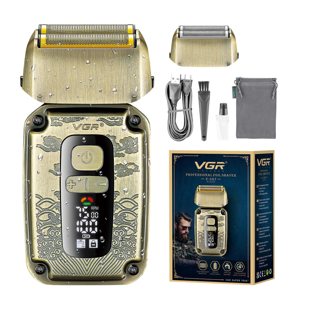 Vgr Men's Electric Foil Shaver Â Cordless Usb Rechargeable Razor For Face Hair Clean Shave, Beard, Bald Head, Barber Skin Fade Â Waterproof 7500 Rpm