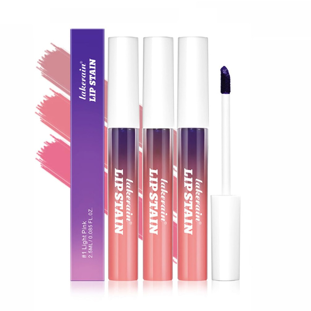 Dulele 3Pcs Peel Off Lip Liner Stain Set, Highly Pigmented Tatto Peel Off Lip Stain, Waterproof Lip Tint Stain Non-Stick Cup Peel Off Lipstick Makeup