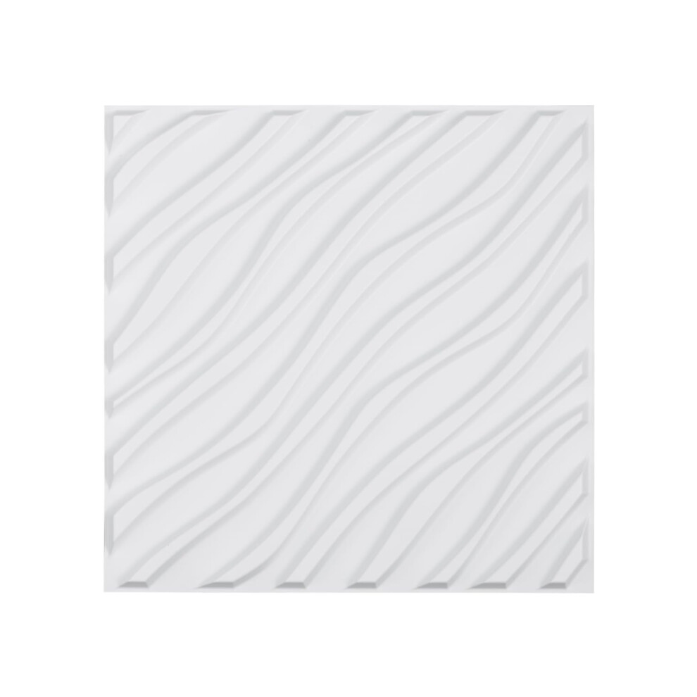 3D Wall Panels, 12-Pack 19.7 x 19.7 in PVC Modern Art Minimalist Wave Tiles, 32 Sq.Ft Coverage Accent Wall Panel, Interior Home Decor for Ceiling,