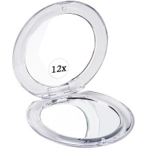 MIRRORVANA Lille 12X forst?rrende rejsesminkespejl Dobbeltsidet 12X/1X Foldbart og letv?gts b?rbart kompakt spejldesign - Ideelt til h?ndtaskepun