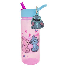 Stitch and Angel 500ml Kids Water Bottles with Straw by Polar Gear - Lilo And Stitch Gifts For Girls - Back to School Supplies Girls Water Bottle -