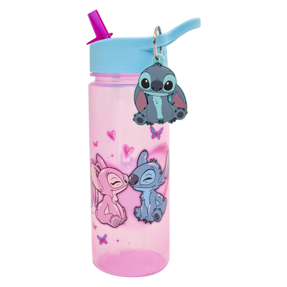 Stitch and Angel 500ml Kids Water Bottles with Straw by Polar Gear - Lilo And Stitch Gifts For Girls - Back to School Supplies Girls Water Bottle -