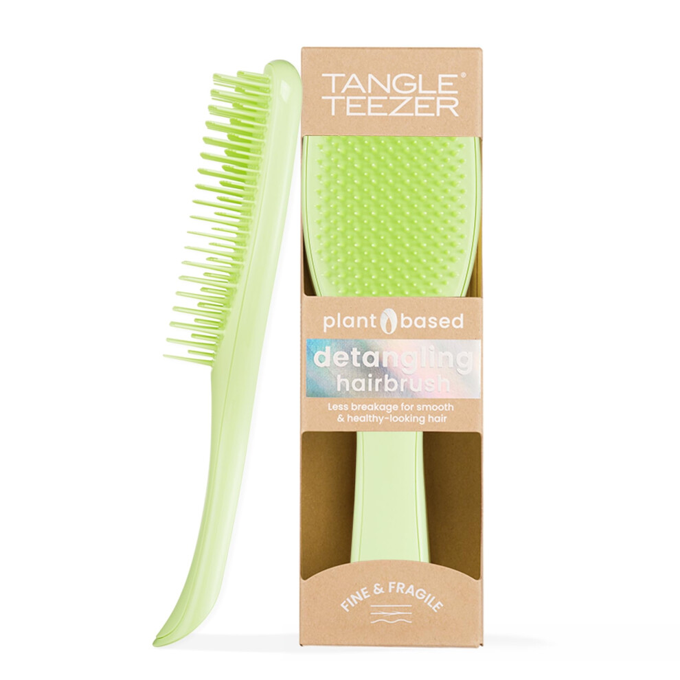 Plant Based Ultimate Detangler - Detangling Brush for Coloured, Fine & Thin Hair - Two-Tiered Soft Flex Teeth Reduce Breakage & Pulling - Gentle on