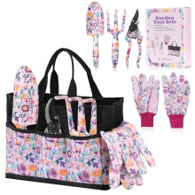 Gardening Gifts for Women Mum - Velway 5-Piece Gardening Tools with Gift Box Bags&Gloves Floral Print Metal Garden Tools Set Ideal Gardening Gifts for