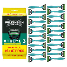 - Xtreme 3 For Men Sensitive Disposable Razors Flexible Blades Pack of 24 Razors
