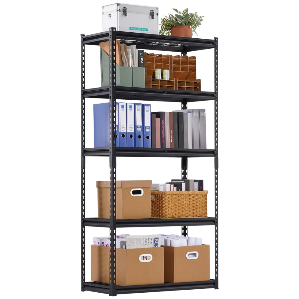 Storage Shelves, 2000 lbs, 5 Tier Heavy Duty Garage Shelving, 16" D x 36" W x 72" H Adjustable Metal Shelves for Industrial Shelving Unit Utility