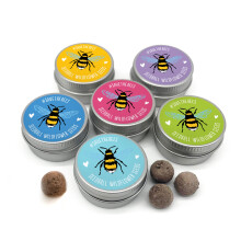 Wildflower Seed Bombs (Pack of 6, 5 Balls per Tin) - ‘Save The Bees' | Eco Friendly British Wild Flower Seed Mix for Bees, Birds & Garden Wildlife