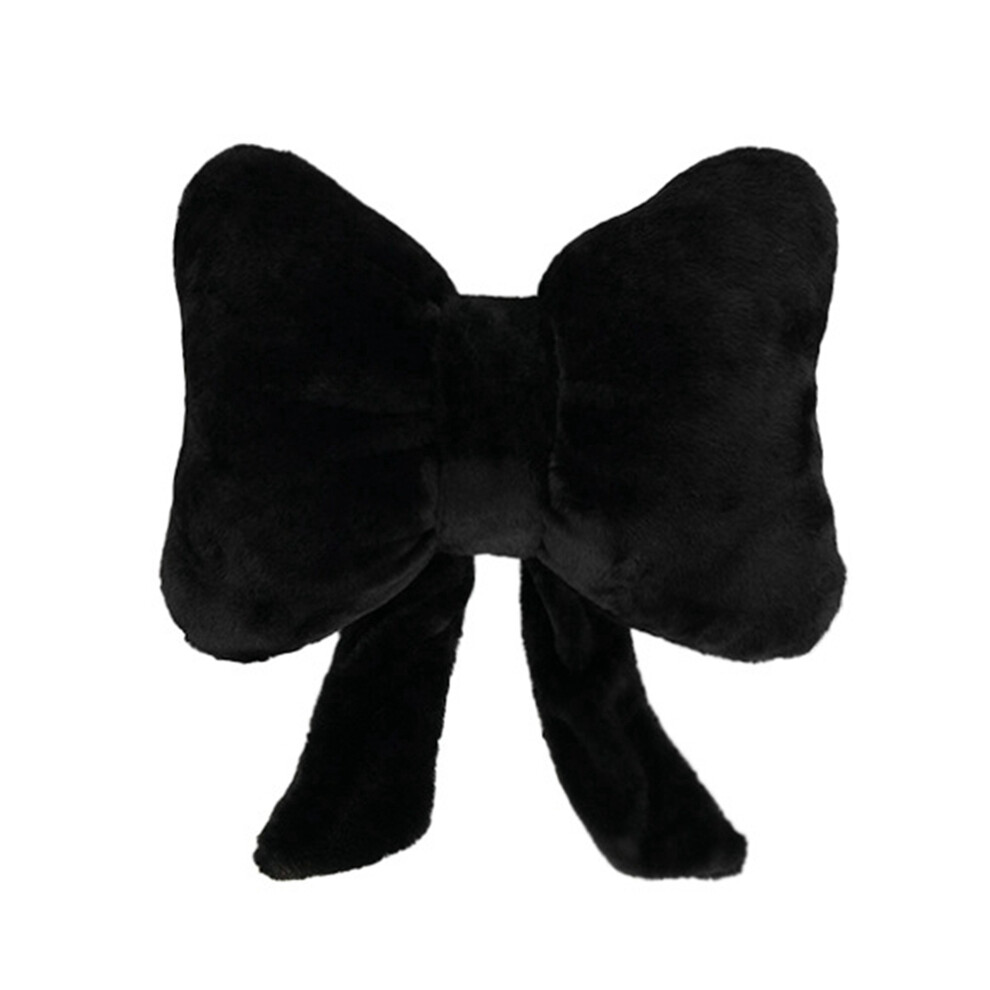 Bow Pillow Bow-vormig sierkussen, zacht strikkussen voor de lendenen, decoratieve sierkussens voor thuis, autorugkussen zwart