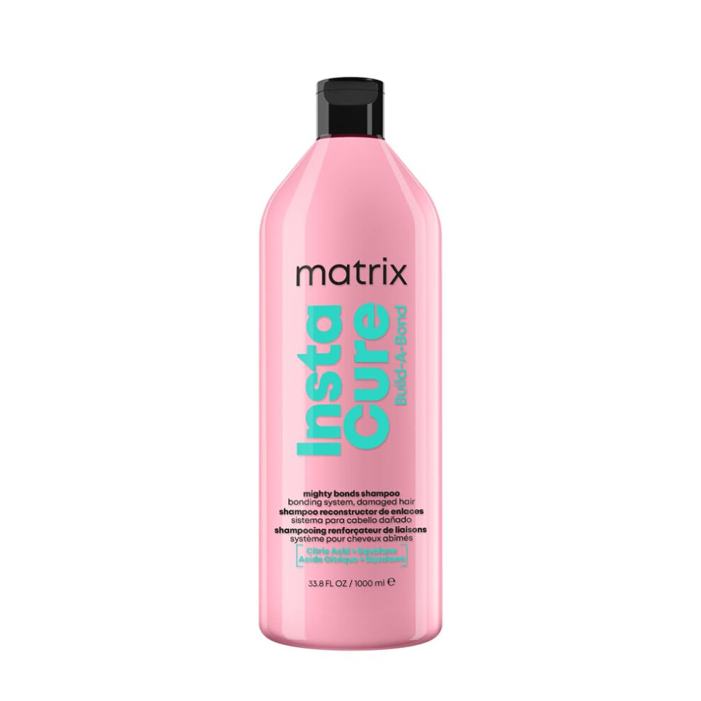 Matrix Instacure Build A Bond Mighty Bonds Shampoo For Damaged Hair, Repairing Formula, With Citric Acid And Squalane, Strengthens From The Inside, Smooths