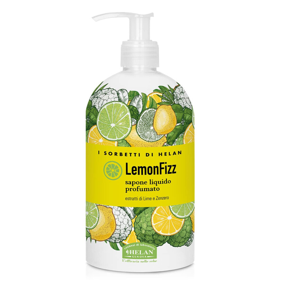Helan I Sorbetti Cocomint - Gentle Liquid Hand Wash With Lime & Ginger Extracts For Frequent Use, Scented Hand Soap With Pump, Refreshing & Moisturising