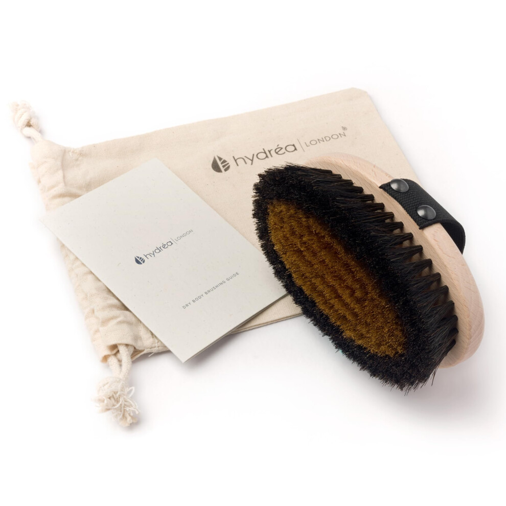 Hydrea London Ionic Copper Glow Dry Body Brush Â Skin Exfoliating & Energising Copper Bristle, Lymphatic Drainage, Dry Massage - Anti-Cellulite