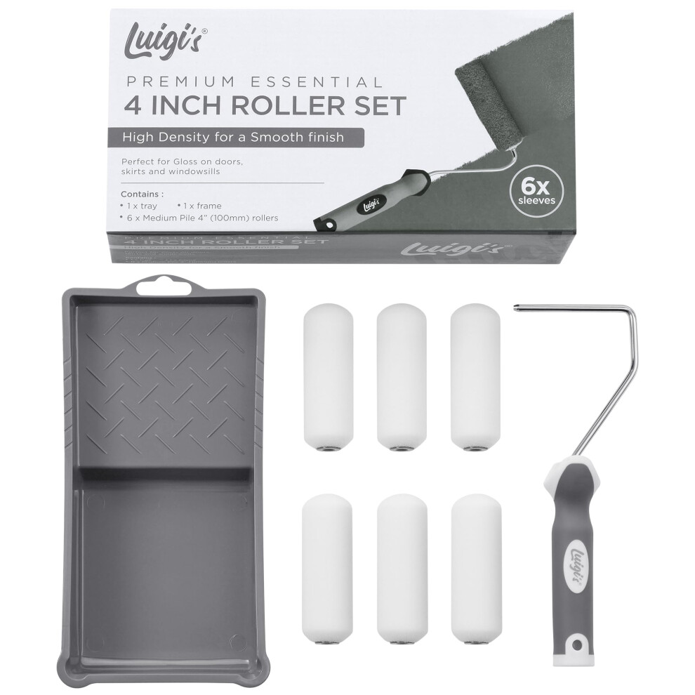 Small Paint Roller Set - Roller Sets For Painting - Paint Rollers And Trays Sets - Mini Gloss Or Paint - Foam Small Roller And Tray Kit - Roller Brush 5060824392427