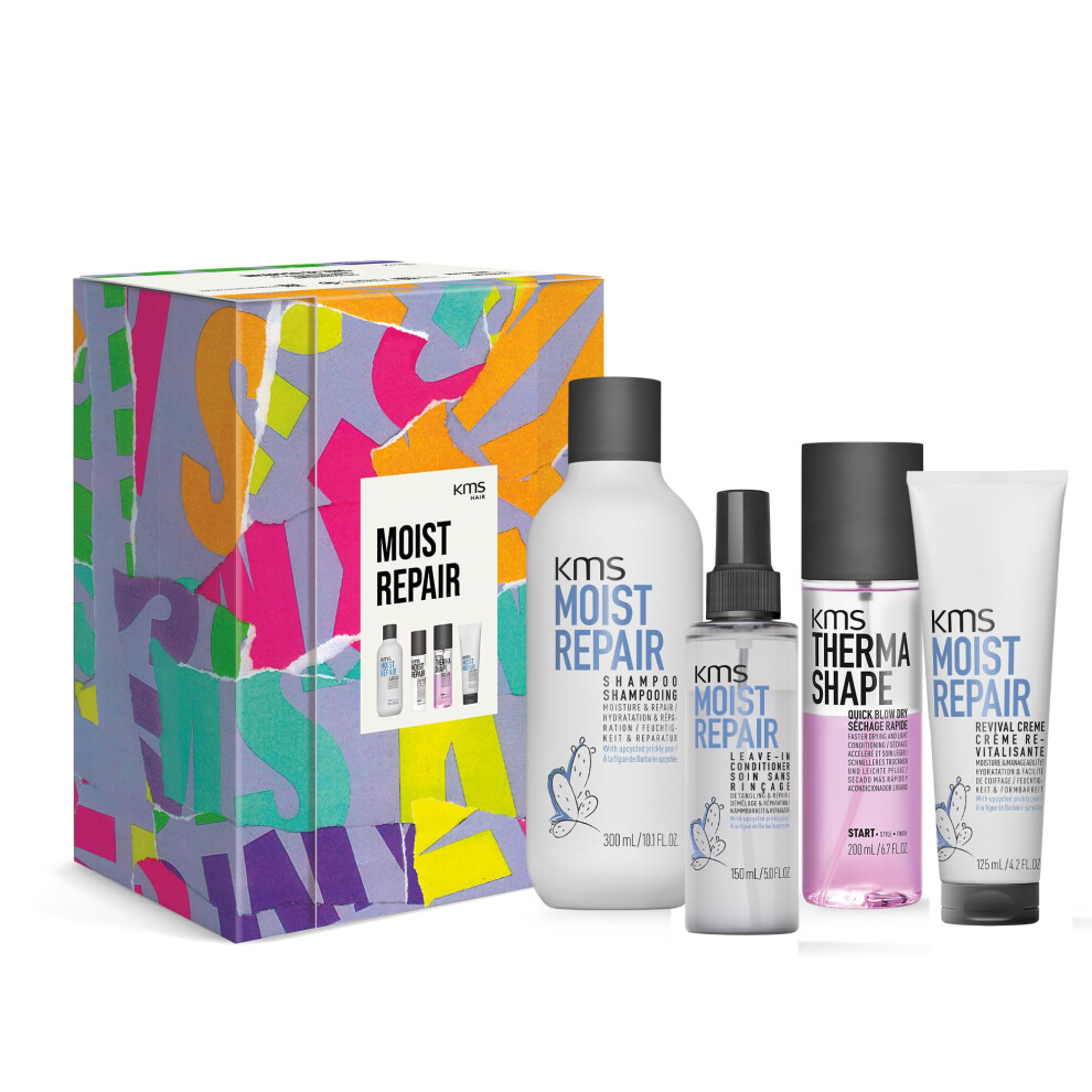 Moist Repair Set with Shampoo 300ml, Leave-in Conditioner 150ml, Quick Blow Dry 200ml and Revival Creme 125ml