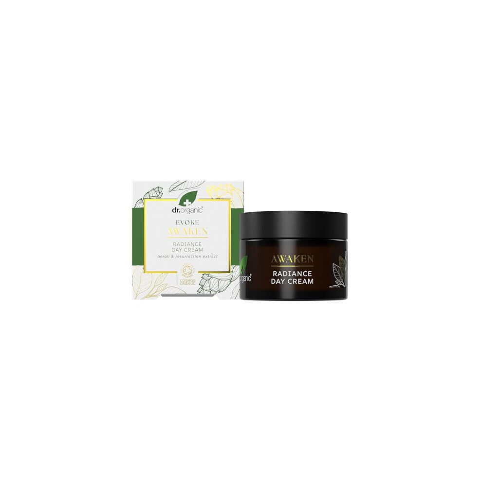 Dr. Organic Dr Organic Evoke Awaken Radiance Day Cream, Hydrate, Even Skin Tone, Brighten Complexion, With Neroli & Resurrection Extract, Certified Organic, 50Ml