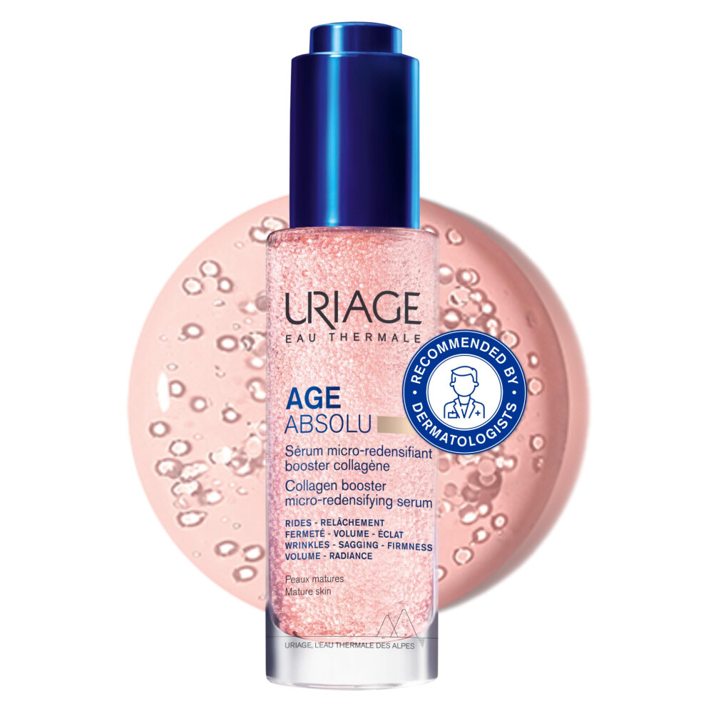 Uriage Age Absolu Collagen Boosting Serum - 30Ml - Micro-Redensifying Anti-Aging Treatment - Hydrating Serum, Lightweight Texture - Redue Fine Lines &