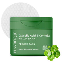 PLANTIFIQUE Koreanskie platki z kwasem glikolowym z CICA 60 szt. - AHA BHA PHA Platki zluszczajace do twarzy Daily Peel Formula do delikatnej odnowy