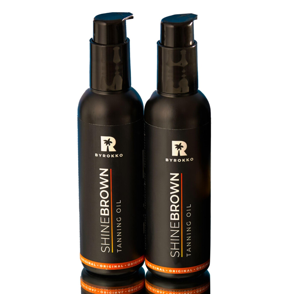 Shine Brown Premium XXL Tan Accelerator Oil, for Sunbed & Outdoor Sun,Tanning Achieve a Natural Tan with Natural Ingredients. Coconut Oil, Walnut Oil,