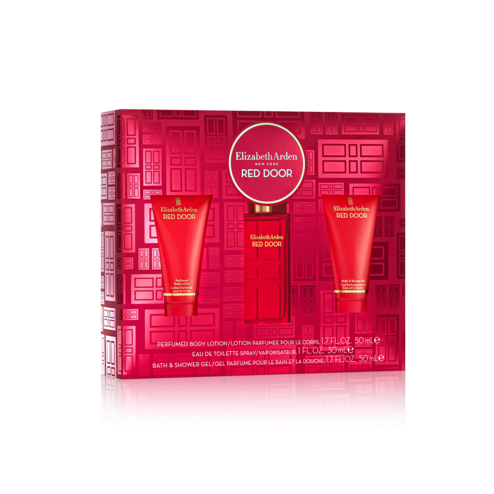 RED DOOR Eau de Toilette 30ml 3-piece Gift Set, floral woody perfume, luxury fragrance gifting for women