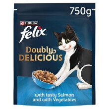 Doubly Delicious Salmon & Vegetables Dry Cat Food 4x750g