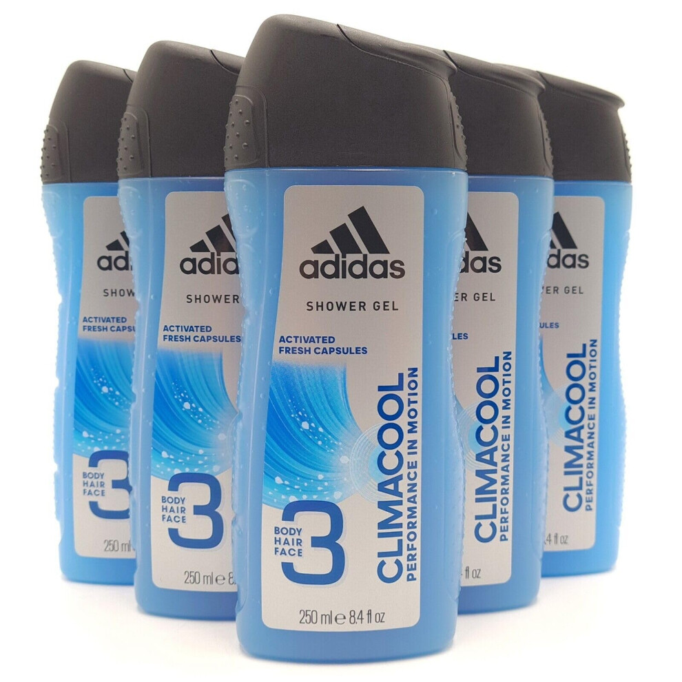 CLIMACOOL Mens 3 in 1 Shower Gel for Hair Body and Face (Pack of 6) 400ml each