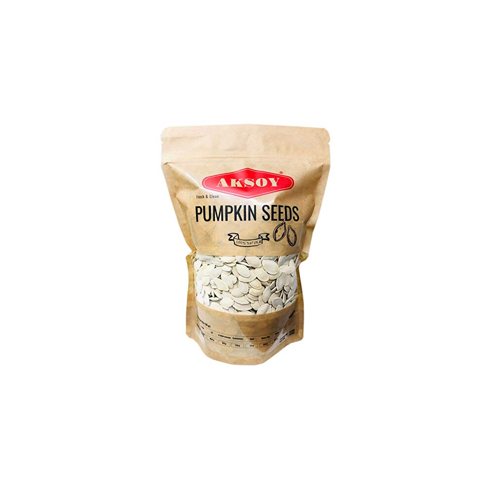 Aksoy Premium Roasted Lightly Sea Salted Whole Pumpkin Seeds 750Gr