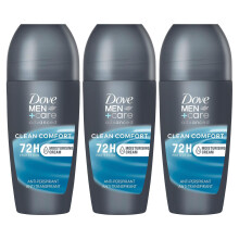 Men+Care Roll On Clean Comfort Advanced Moisturiser Technology 48-Hour Protection From Sweat & Odour Dermatologically Tested Antiperspirant Deodorant,