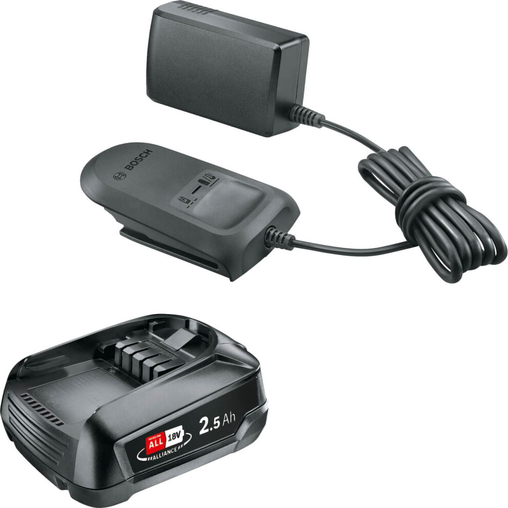 Battery and Charger Starter-Set 18V (1x Battery 2.5 Ah; Charger AL 18V-CV; in Carton Packaging)