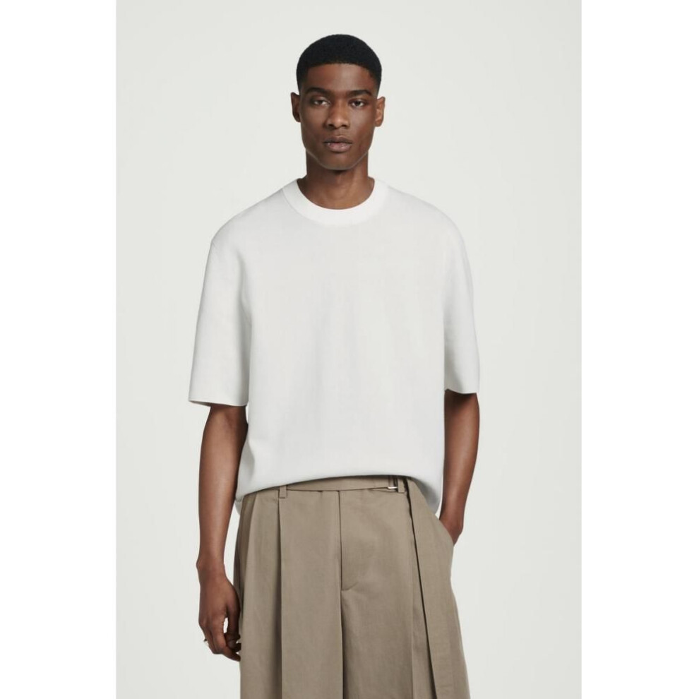 (white/M) Cos Japan Oversized Double Face Knit T Shirt