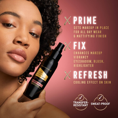 Max Factor Facefinity Finity-Fix Setting Spray, Prime, Fix & Refresh, Mattifying Finish, Sets Makeup, 100ml 2